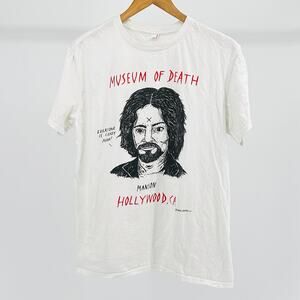 RARE White Cotton Museum of Death Hollywood Manson Tshirt by Brandan Donnelly